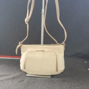 St Johns Bay HandBag Purse Crossbody Adjustable Faux Leather Beige